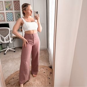 Mr. Larkin Wood Leg Pink Checkered Pants sz small